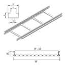 Kabelleiter H=60 B=400 mit integrierter Verbindung verzinkt | 3 m-2