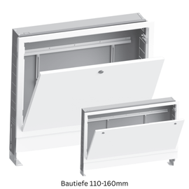VN-FLOORTEC Verteilerschrank Gr. 2 UP RAL 9016, B 500, H 690-800mm, T 110-160