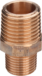 Reduziernippel 3245 mit Mehrkant in R2 x R1 1/2 Rotguss