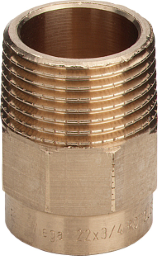 Übergangsnippel 94243G in 22mm R1 Rotguss